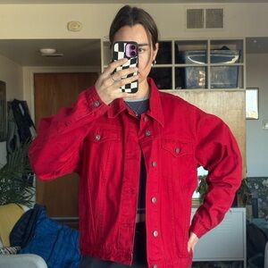 Vintage Red Denim Jacket